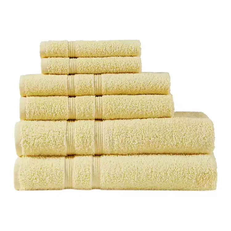 Bath Towels-Kirklands Home Turkish Cotton 6-pc. Towel Set Yellow