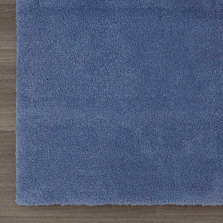 Bathroom Rugs-Kirklands Home Plush Microfiber Bath Mat, 20x30 Blue