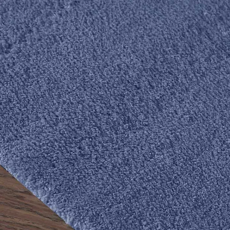 Bathroom Rugs-Kirklands Home Plush Microfiber Bath Mat, 20x30 Blue