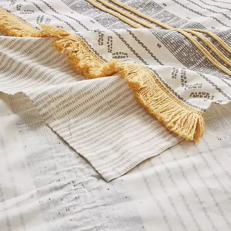 Shower Curtains-Kirklands Home Decorative Stripe Tassel Shower Curtain