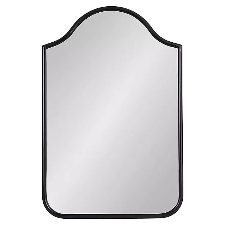 Decorative Mirrors-Kirklands Home Scalloped Arch Fellows Wall Mirror Black