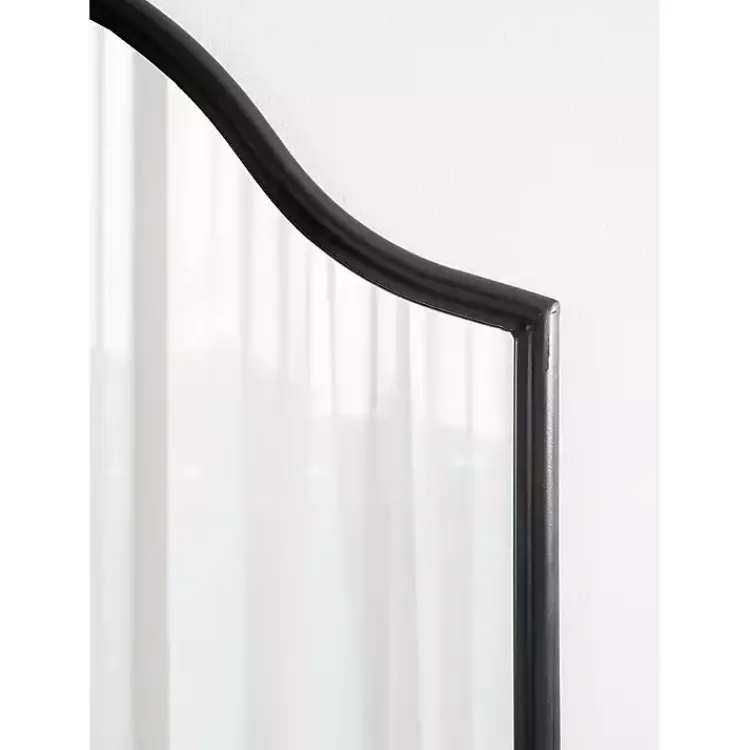 Decorative Mirrors-Kirklands Home Scalloped Arch Fellows Wall Mirror Black