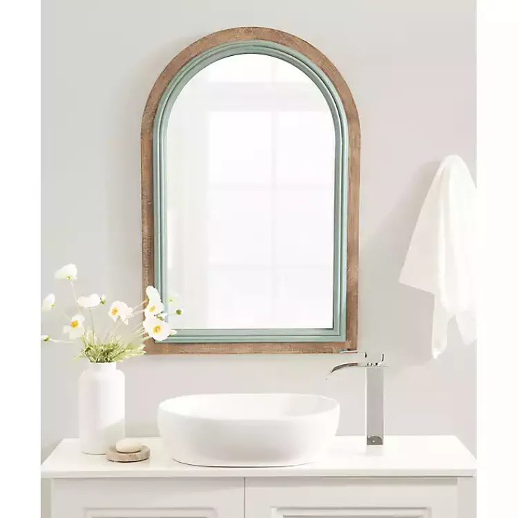 Decorative Mirrors-Kirklands Home Palmer Arch Wood Wall Mirror