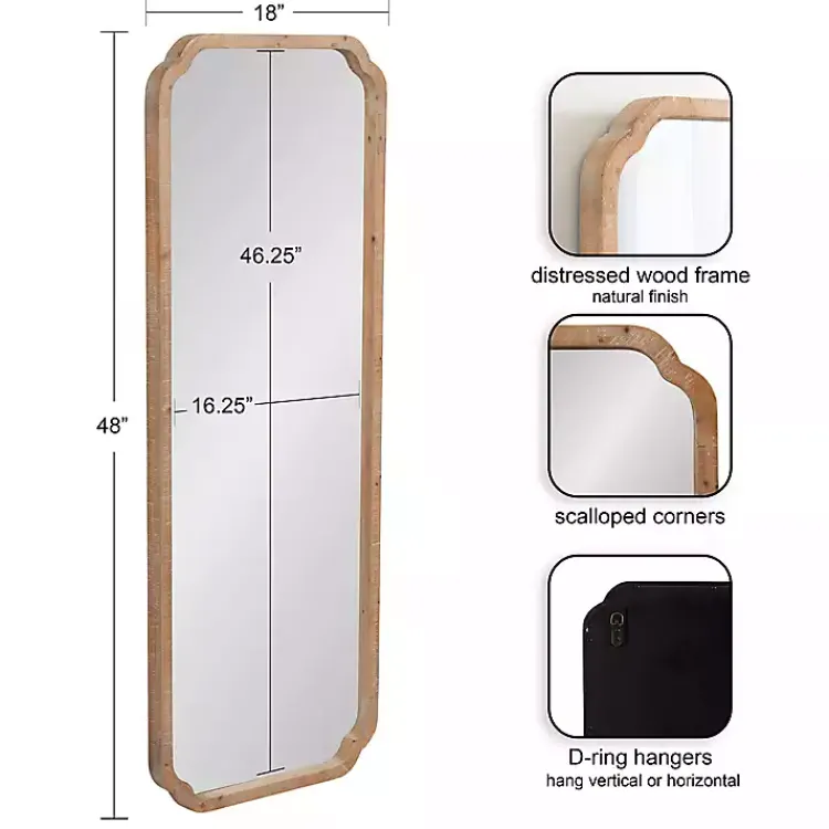 Decorative Mirrors-Kirklands Home Natural Wood Marston Wall Mirror