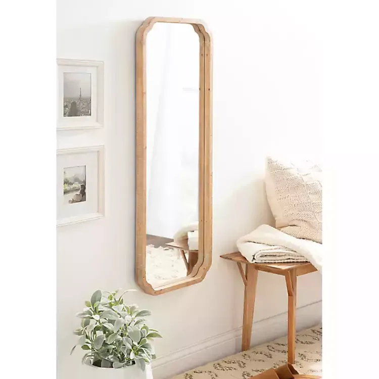Decorative Mirrors-Kirklands Home Natural Wood Marston Wall Mirror