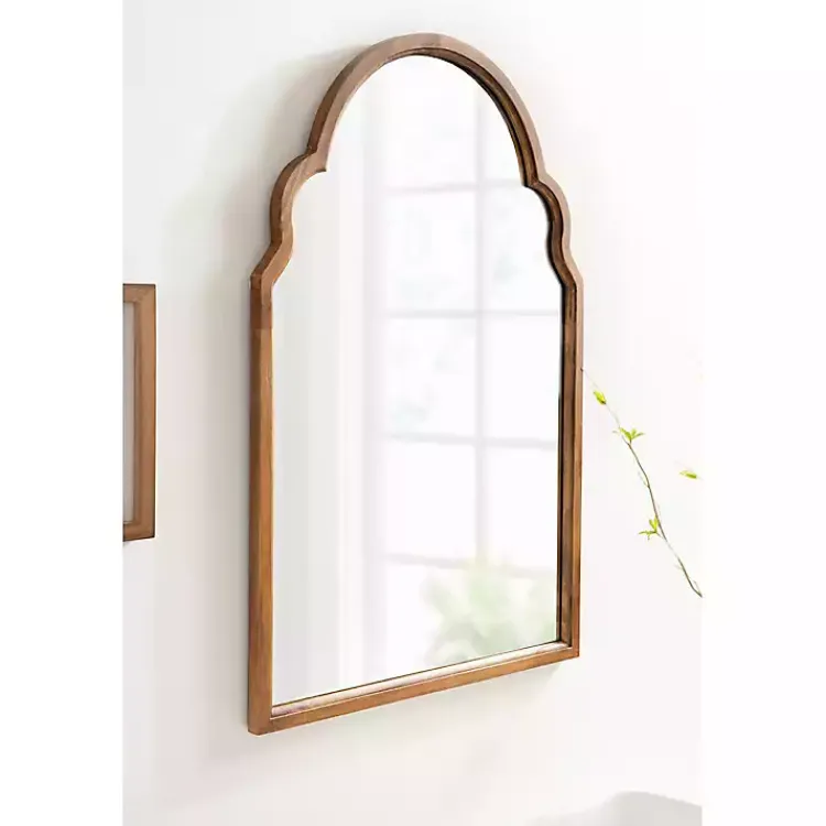 Decorative Mirrors-Kirklands Home Brown Wood Arch Hogan Wall Mirror