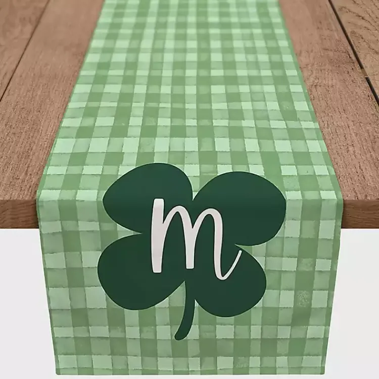 Table Linens-Kirklands Home Clover Personalized Monogram Table Runner, 72 in. Green