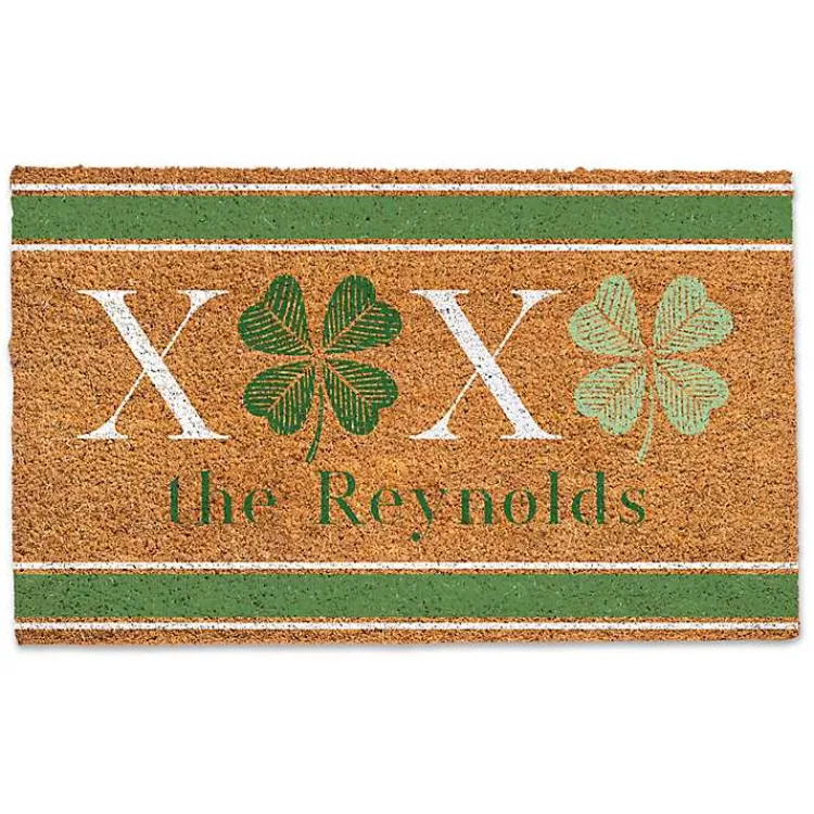 Doormats-Kirklands Home XOXO Clover Personalized Coir Doomat