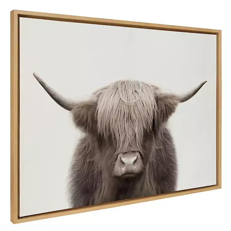 Canvas Art-Kirklands Home Neutral Highland Cow Framed Canvas Print, 28x38 Brown