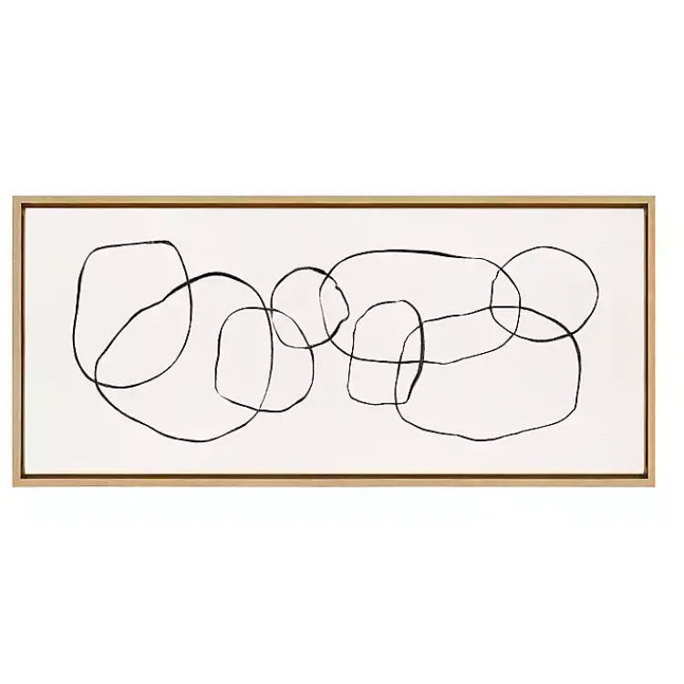 Canvas Art-Kirklands Home Neutral Abstract Circles Framed Canvas Art Print