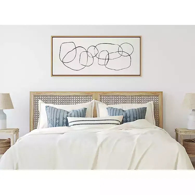 Canvas Art-Kirklands Home Neutral Abstract Circles Framed Canvas Art Print