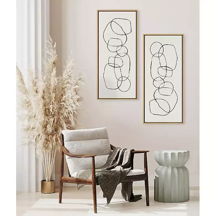 Canvas Art-Kirklands Home Neutral Abstract Circles Framed Canvas Art Print
