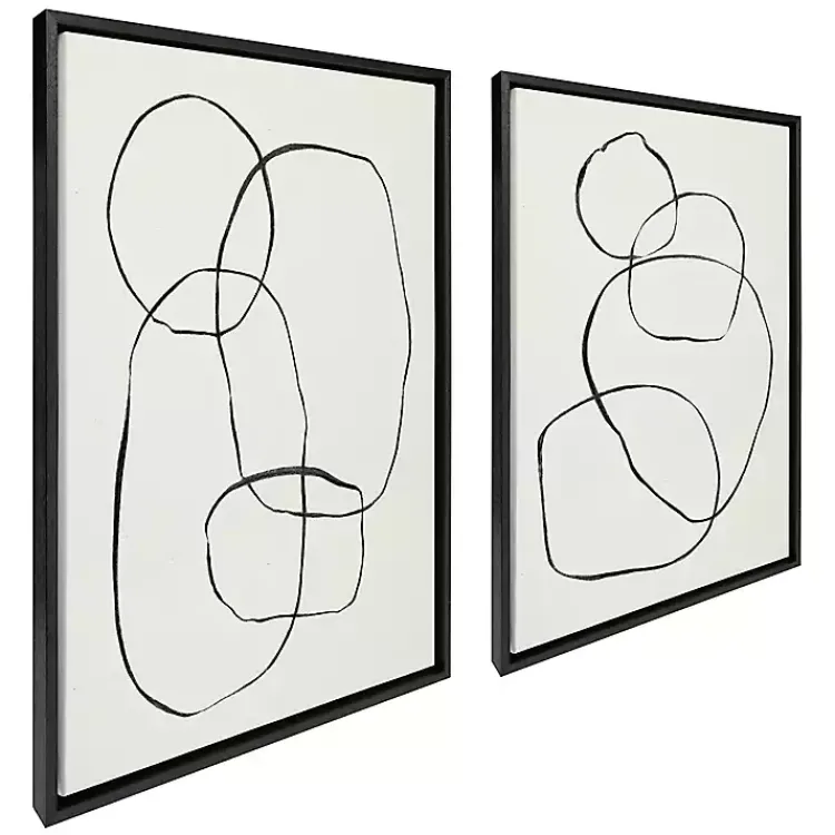 Canvas Art-Kirklands Home Dancing Circles Framed Canvas Art Prints, Set of 2