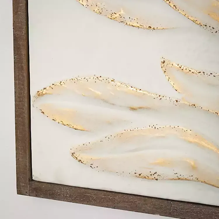 Wall Plaques-Kirklands Home White and Gold Protea Framed Wall Plaque