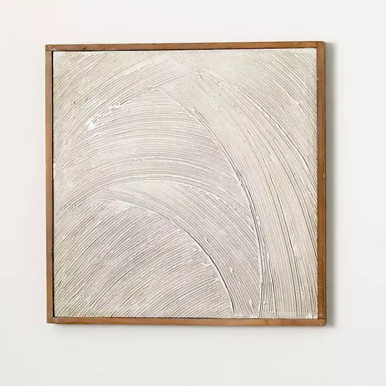 Wall Plaques-Kirklands Home Neutral Textured Wood Framed Wall Plaque