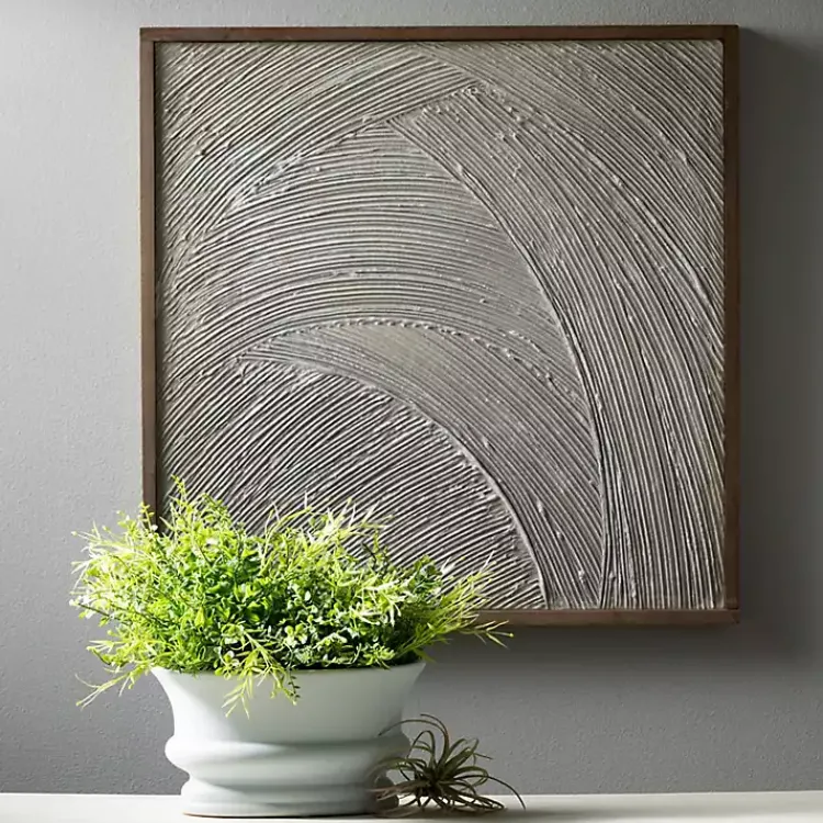 Wall Plaques-Kirklands Home Neutral Textured Wood Framed Wall Plaque