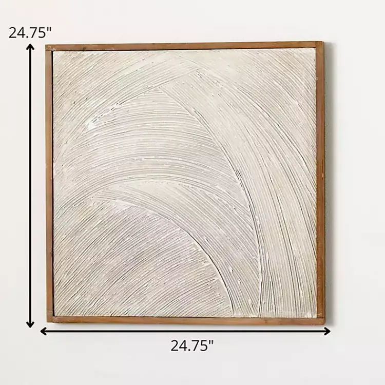 Wall Plaques-Kirklands Home Neutral Textured Wood Framed Wall Plaque