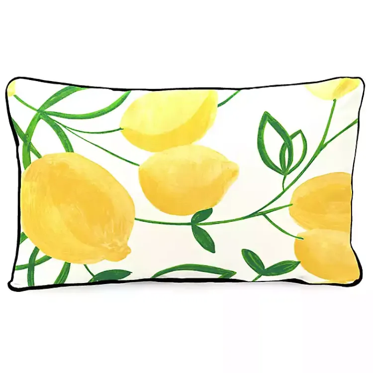 Outdoor Cushions & Pillows-Kirklands Home Lemon Home Sweet Home Outdoor Lumbar Pillow