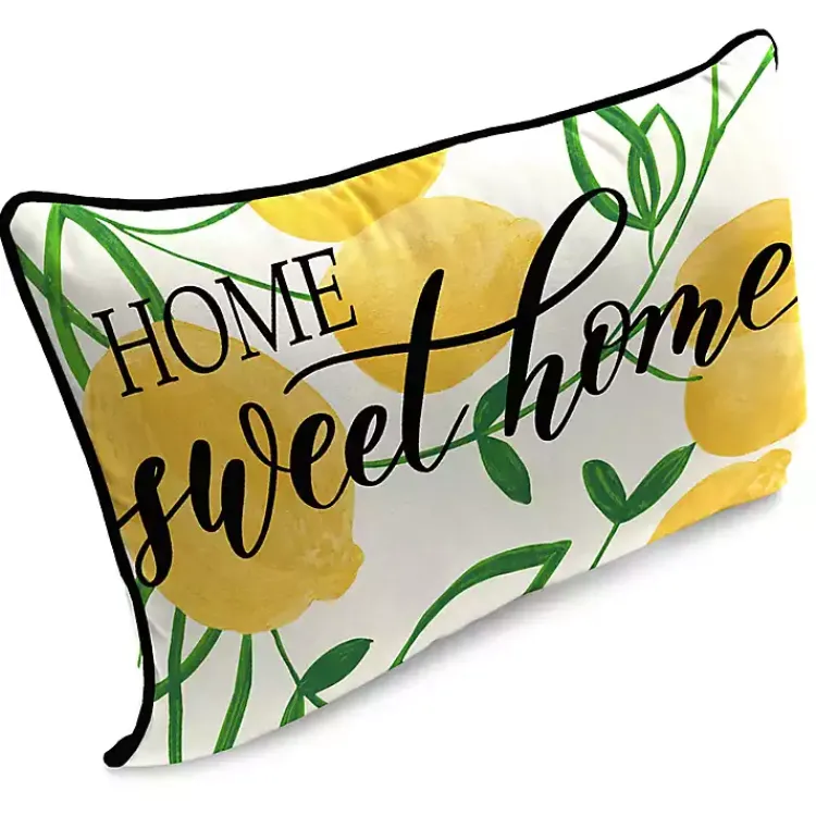 Outdoor Cushions & Pillows-Kirklands Home Lemon Home Sweet Home Outdoor Lumbar Pillow