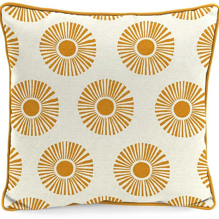 Outdoor Cushions & Pillows-Kirklands Home Gold Good Vibes Only Sunny Outdoor Pillow