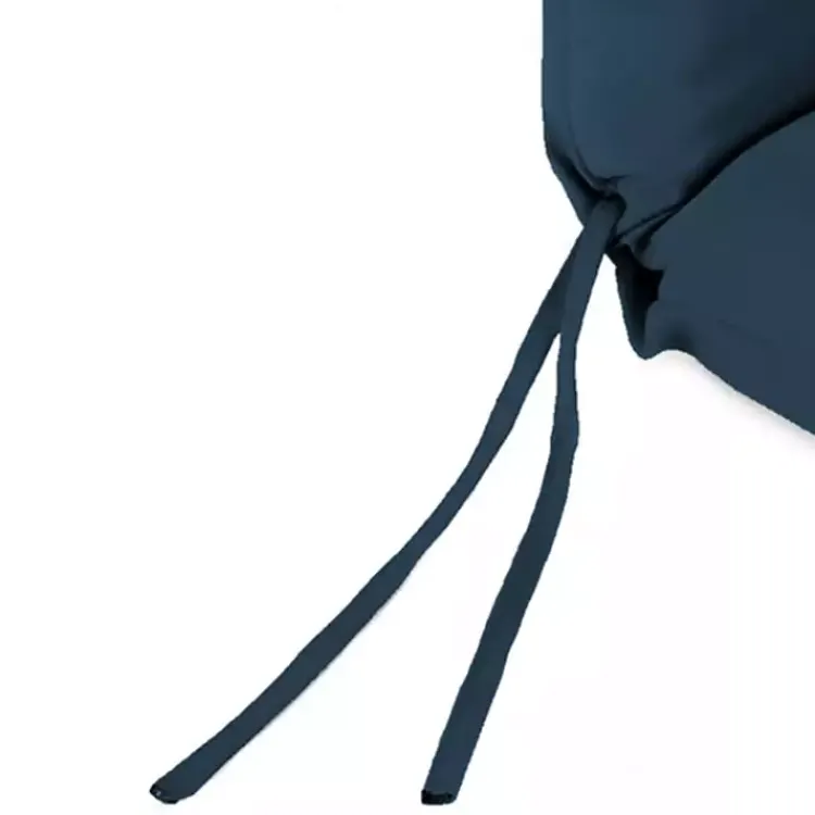 Outdoor Cushions & Pillows-Kirklands Home Indigo Canvas French Edge Outdoor Chair Cushion Blue