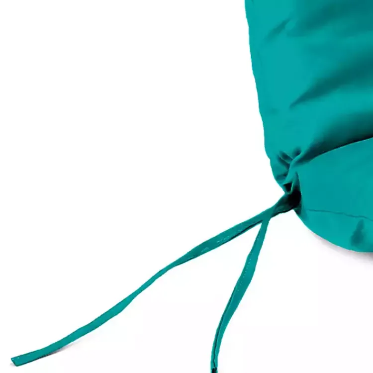 Outdoor Cushions & Pillows-Kirklands Home Turquoise Canvas French Edge Chaise Cushion Blue