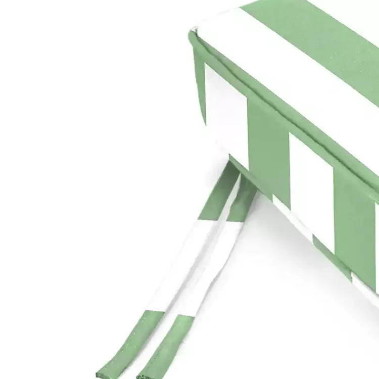 Outdoor Cushions & Pillows-Kirklands Home Green Striped Outdoor Settee Cushion