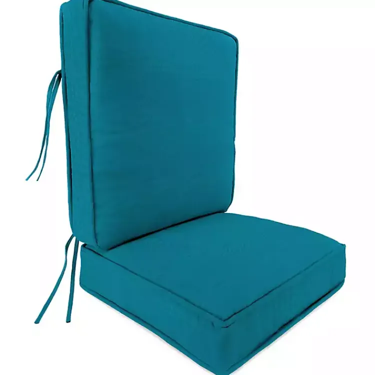 Outdoor Cushions & Pillows-Kirklands Home Solid Turquoise Outdoor Deep Seat Cushion Blue