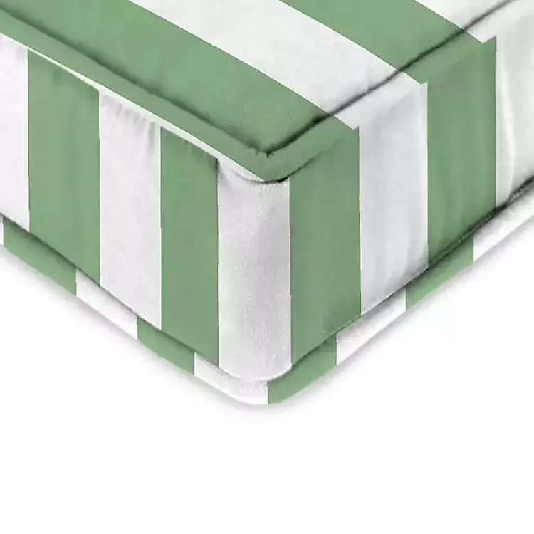 Outdoor Cushions & Pillows-Kirklands Home Green Striped Outdoor Deep Seat Cushion