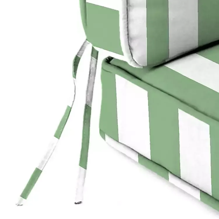 Outdoor Cushions & Pillows-Kirklands Home Green Striped Outdoor Deep Seat Cushion