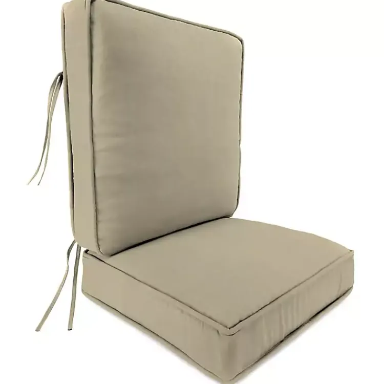 Outdoor Cushions & Pillows-Kirklands Home Solid Beige Outdoor Deep Seat Cushion Tan