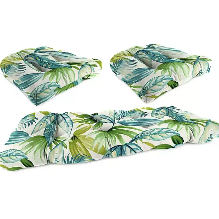 Outdoor Cushions & Pillows-Kirklands Home Tropical 3-pc. Chair and Bench Outdoor Cushion Set