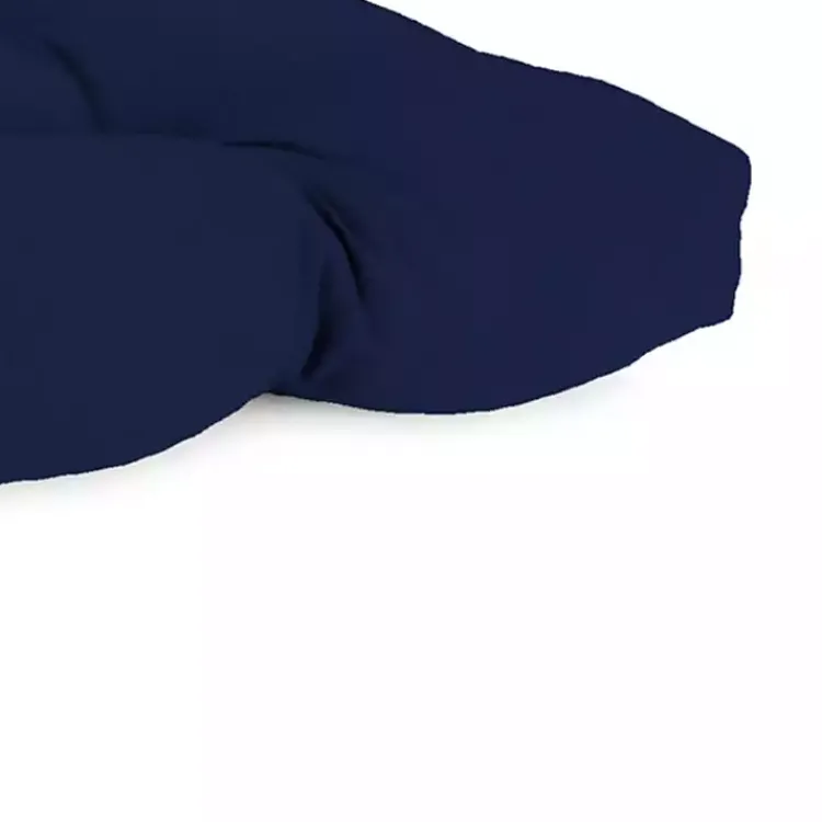 Outdoor Cushions & Pillows-Kirklands Home Navy Tufted Canvas Outdoor Bench Cushion Blue
