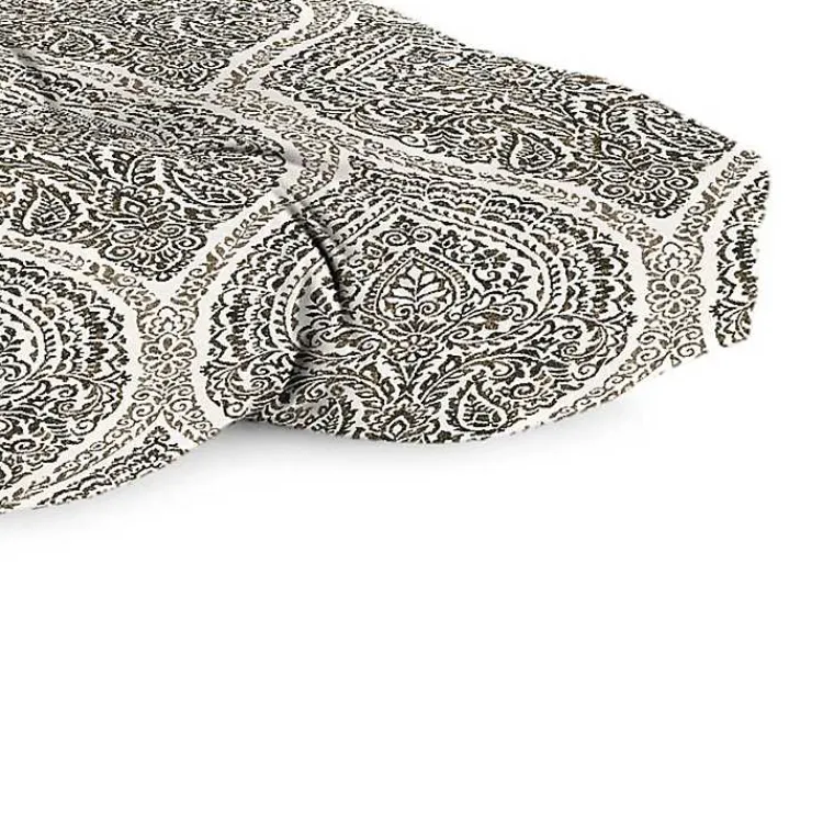 Outdoor Cushions & Pillows-Kirklands Home Medallion Tufted Outdoor Bench Cushion Brown