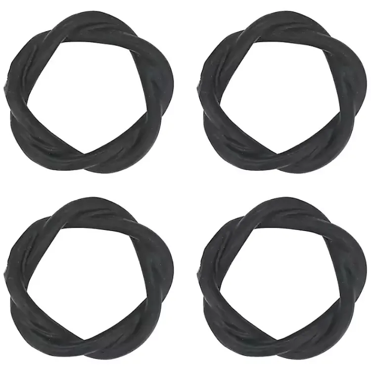 Table Linens-Kirklands Home Resin Twisted Napkin Rings, Set of 4 Black
