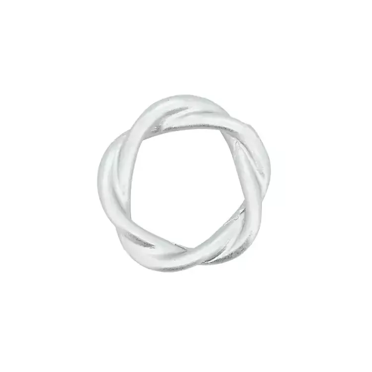 Table Linens-Kirklands Home Resin Twisted Napkin Rings, Set of 4 Silver
