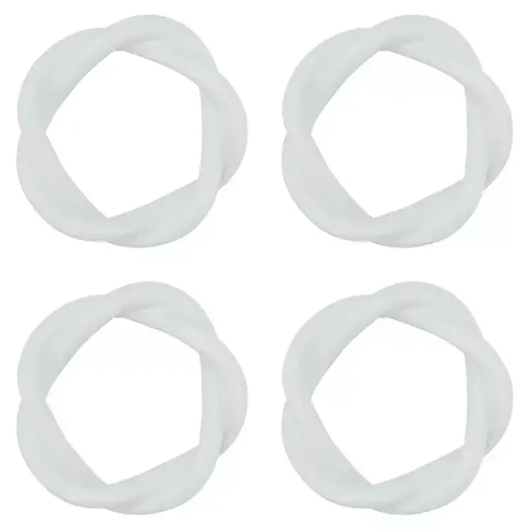 Table Linens-Kirklands Home Resin Twisted Napkin Rings, Set of 4 White