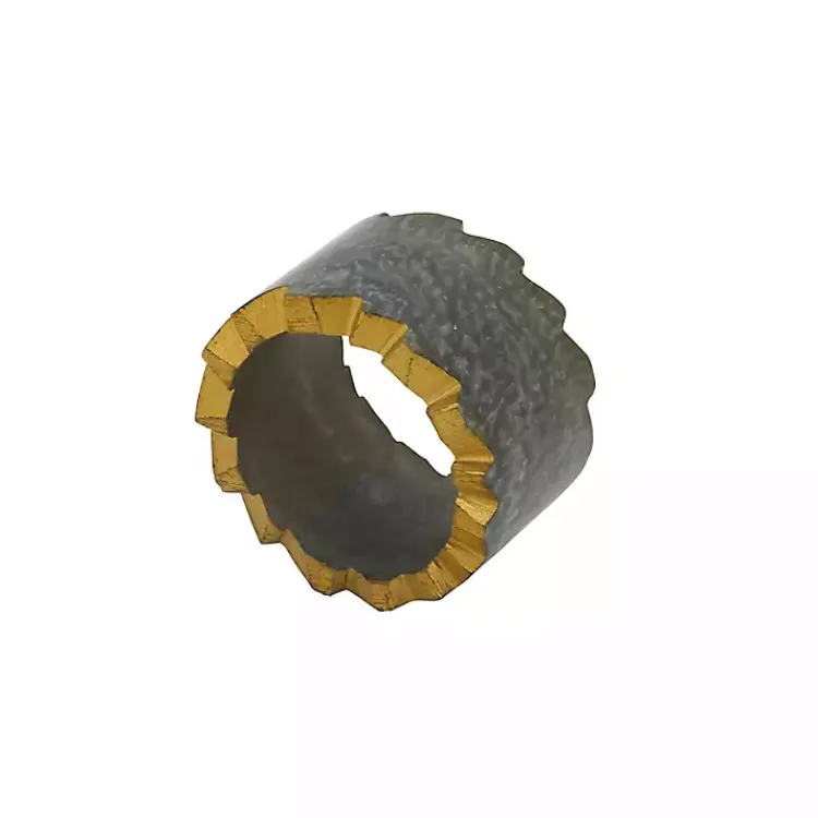 Table Linens-Kirklands Home Geode Artistry Napkin Rings, Set of 4 Gray