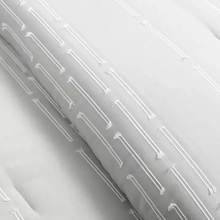 Comforters-Kirklands Home Clipped Stripe 3-pc. Cali King Comforter Set Gray