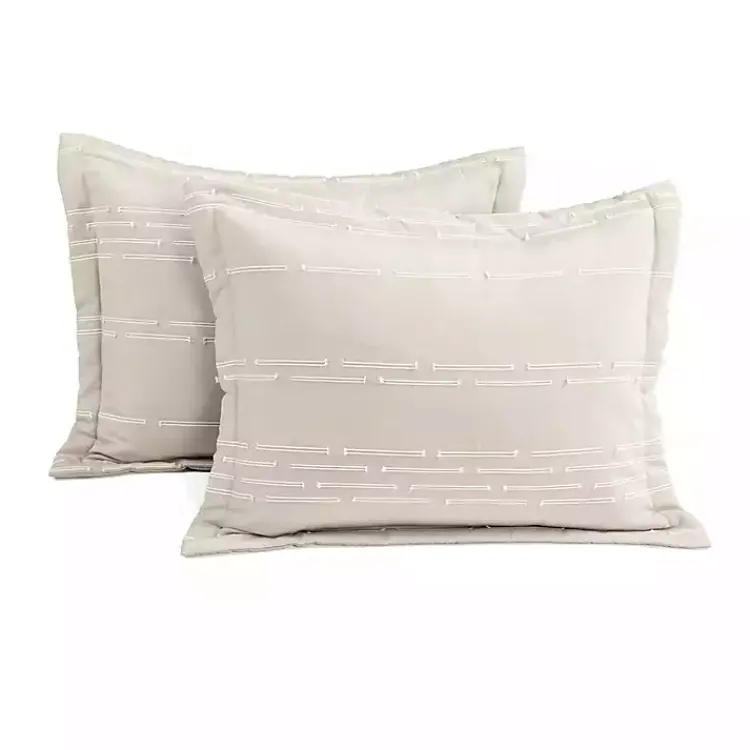 Comforters-Kirklands Home Clipped Stripe 3-pc. Cali King Comforter Set Tan