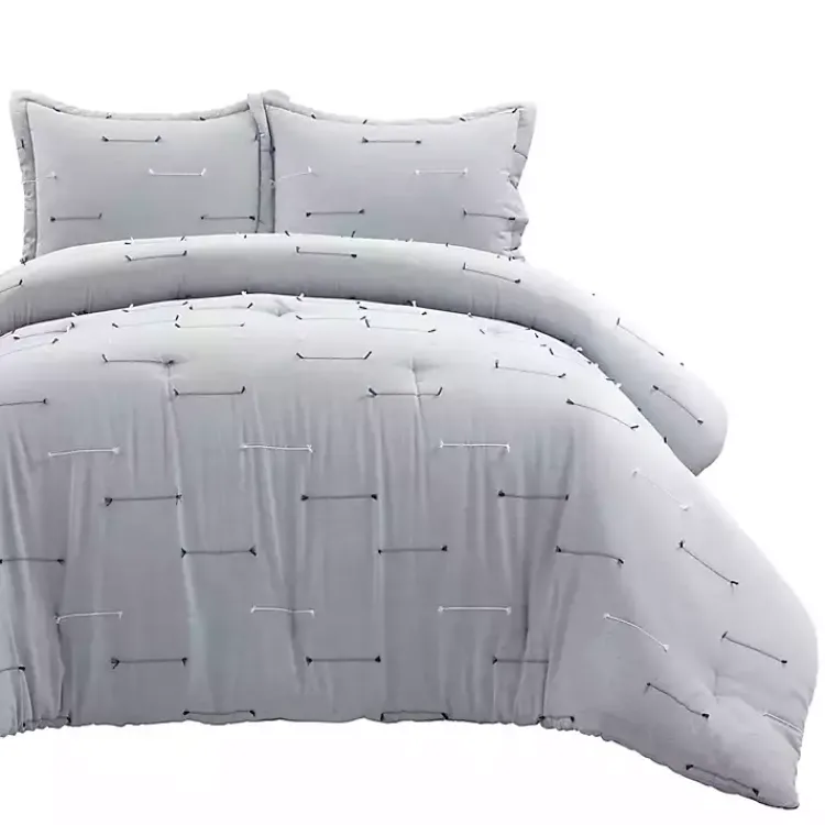 Comforters-Kirklands Home Clip Jacquard 3-pc. Full/Queen Comforter Set Gray