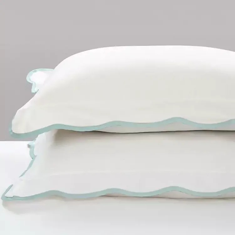 Comforters-Kirklands Home Blue Scalloped Edge 3-pc. Full/Queen Comforter Set