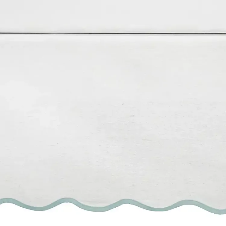 Bedding Essentials-Kirklands Home White Blue Scalloped Coastal King Bed Skirt