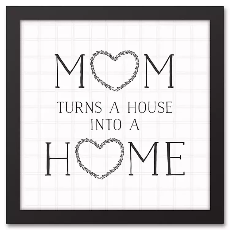 Wall Quotes & Signs-Kirklands Home Mom Turns a House into a Home Framed Canvas Print