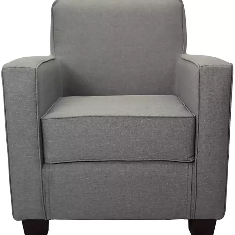 Accent Chairs-Kirklands Home Quartz Johnston Upholstered Accent Chair Gray