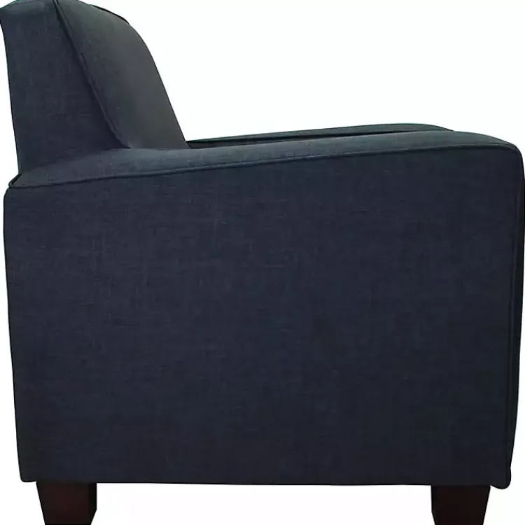 Accent Chairs-Kirklands Home Navy Johnston Upholstered Accent Chair Blue