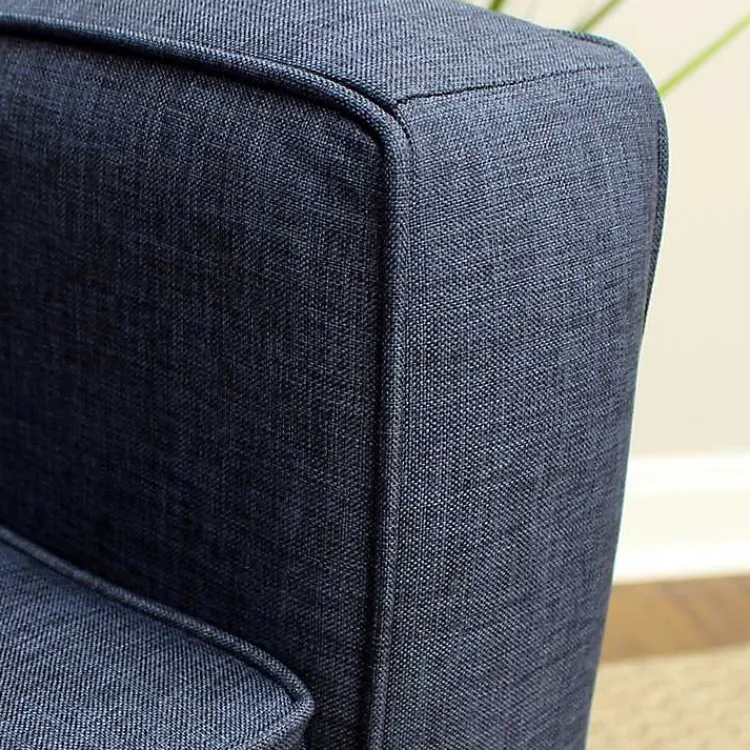 Accent Chairs-Kirklands Home Navy Johnston Upholstered Accent Chair Blue