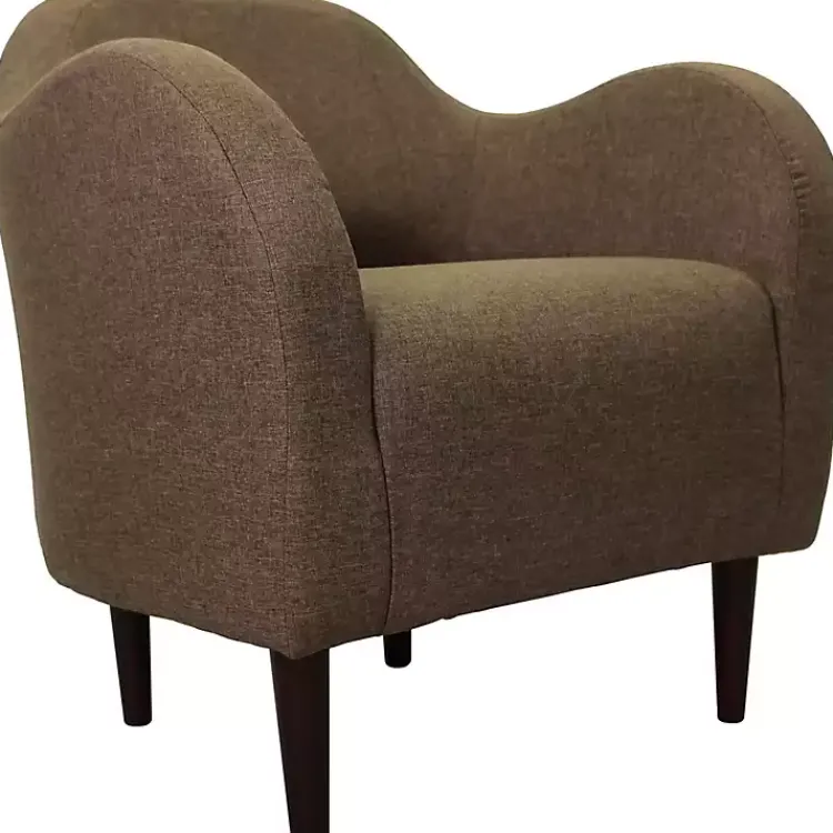 Accent Chairs-Kirklands Home Pecan Julian Upholstered Accent Chair Brown