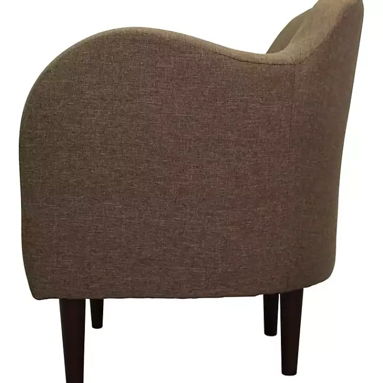Accent Chairs-Kirklands Home Pecan Julian Upholstered Accent Chair Brown