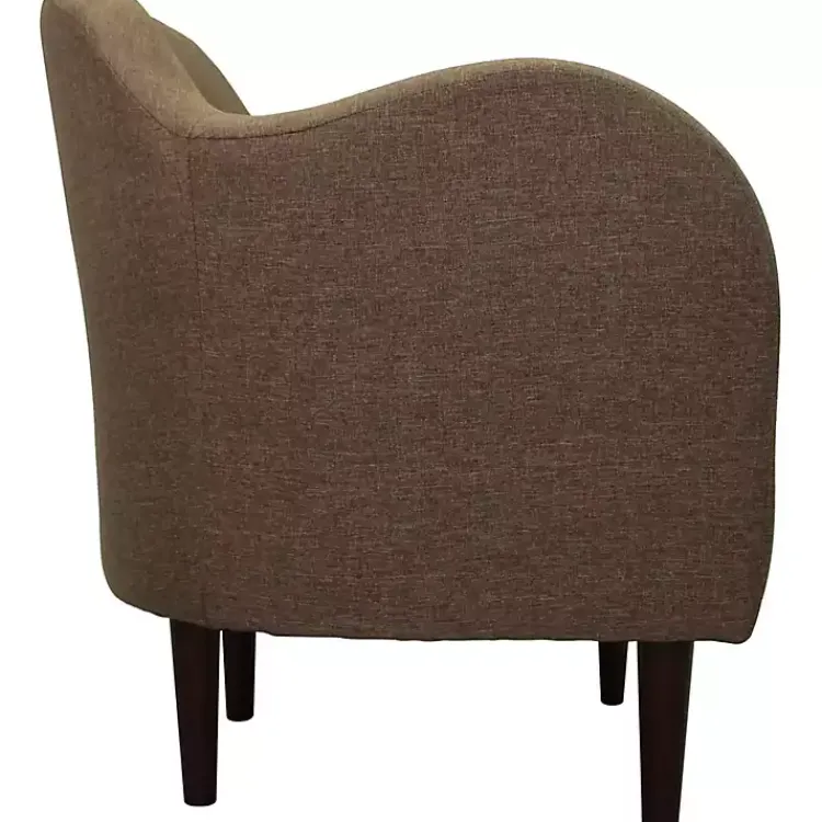 Accent Chairs-Kirklands Home Pecan Julian Upholstered Accent Chair Brown